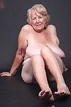 Dirty naked old woman solo play