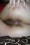 Amateur nerd exposes all natural bush and spreads hairy butthole